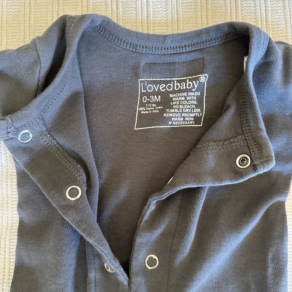L'ovedbaby Kids Footies - Charcoal and Navy - Picture 2 of 3